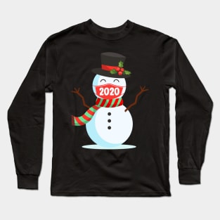 Snowman Wearing Mask - Quarantine Christmas 2020 Long Sleeve T-Shirt